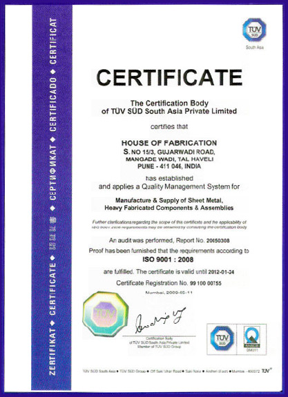 ISO certificate